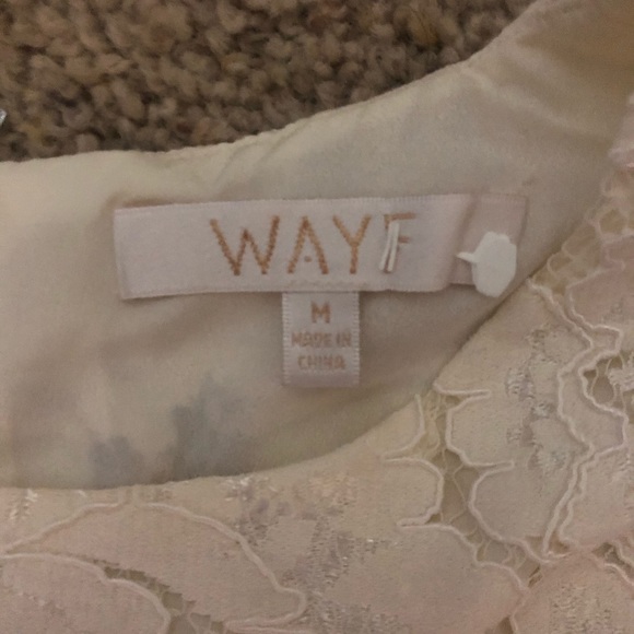 WAYF Cream Lace Long Sleeve Crop - Picture 2 of 4